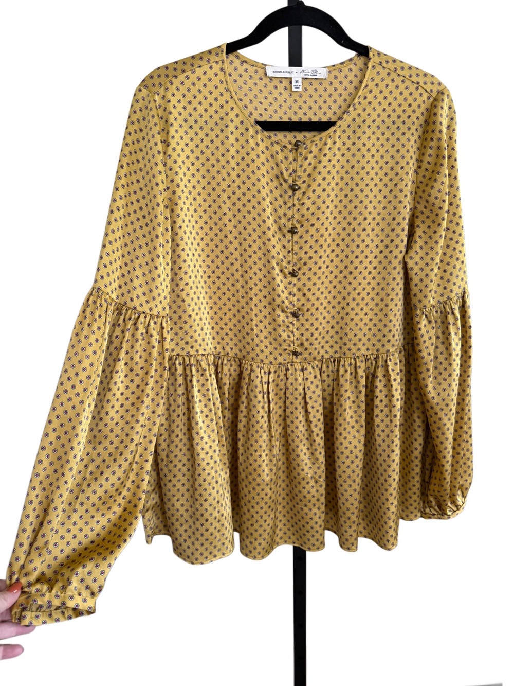 Banana Republic x Olivia Palermo Printed Empire Top Size M Boho Office